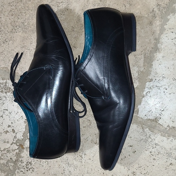 TED BAKER LONDON Bhartli Oxford Black Leather Dress Shoes Size 10.5 Men's